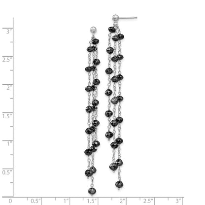 14k White Gold Black Diamond Briolette Earring