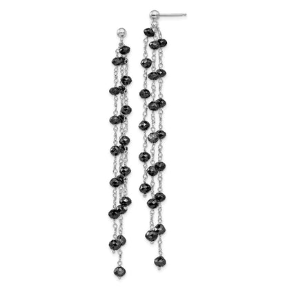 14k White Gold Black Diamond Briolette Earring