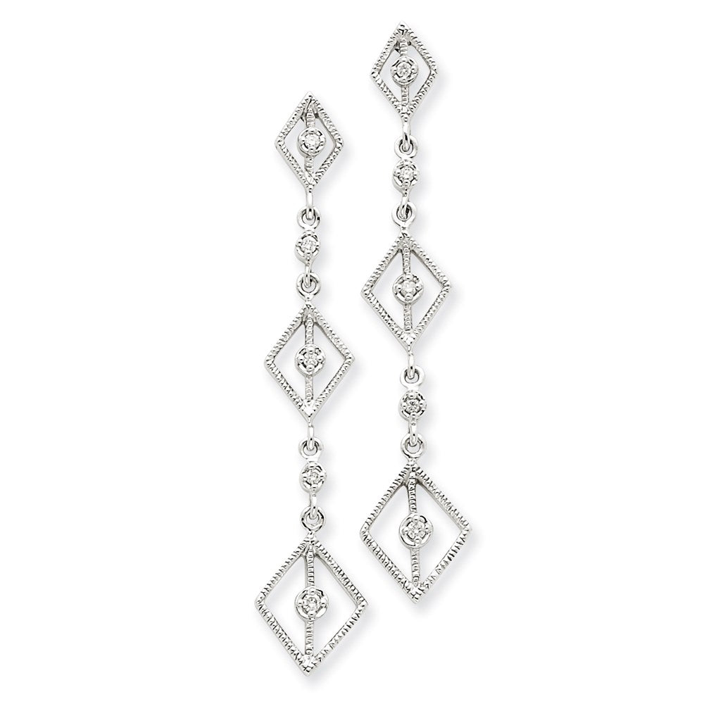 14k White Gold Real Diamond Earrings