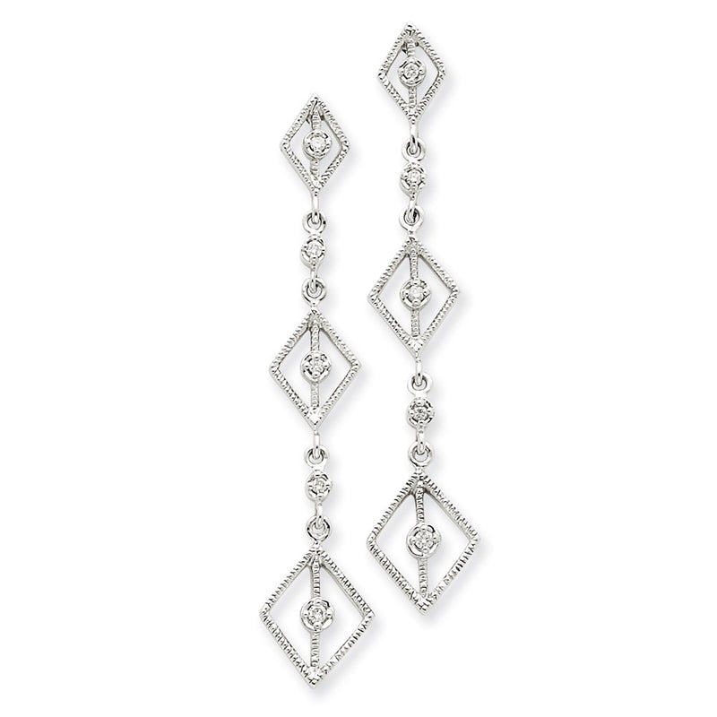 14k White Gold Real Diamond Earrings