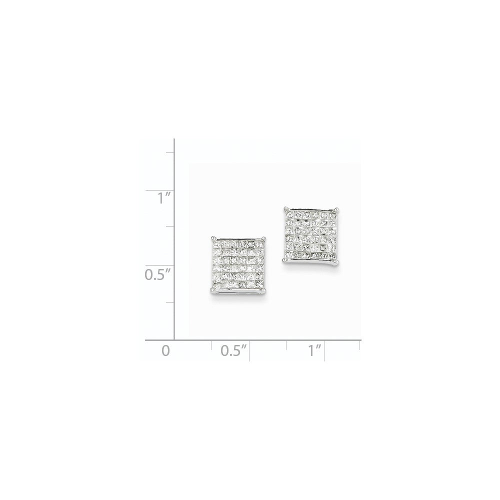 14k White Gold Real Diamond Earrings