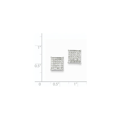 14k White Gold Real Diamond Earrings