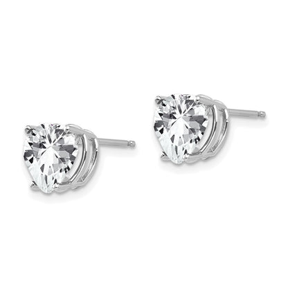 14k Yellow Gold Cubic Zirconia heart stud Earrings