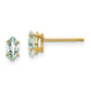 14k Yellow Gold 5x2.5 Marquise Checker-Cut Green Quartz Earring