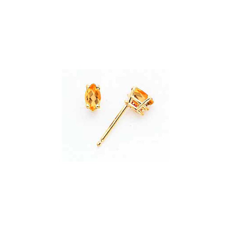 14k Yellow Gold 5x2.5mm Marquise Citrine Earrings