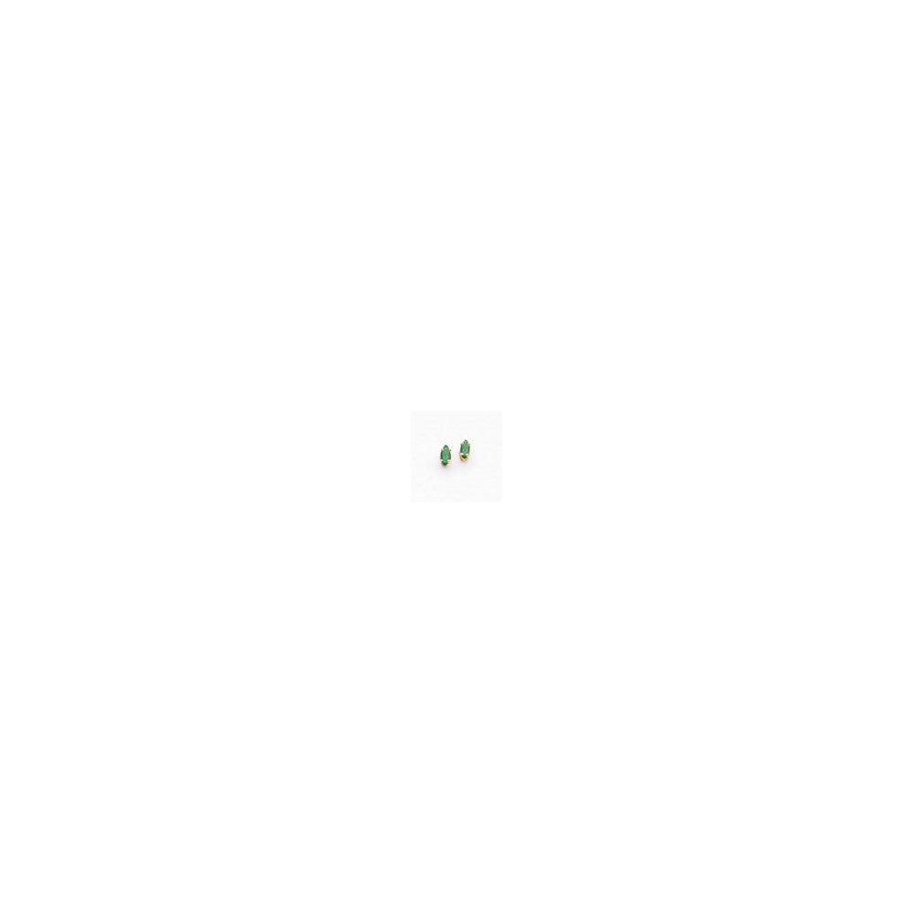 14k Yellow Gold 5x2.5mm Marquise Emerald Earrings