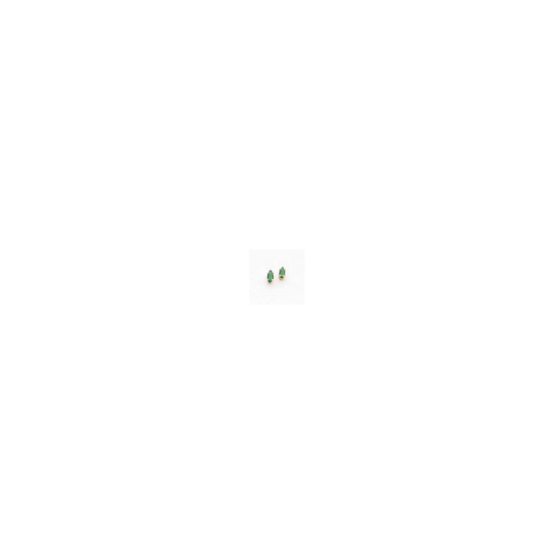 14k Yellow Gold 5x2.5mm Marquise Emerald Earrings