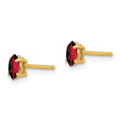 14k Yellow Gold 5x2.5mm Marquise Garnet Earrings