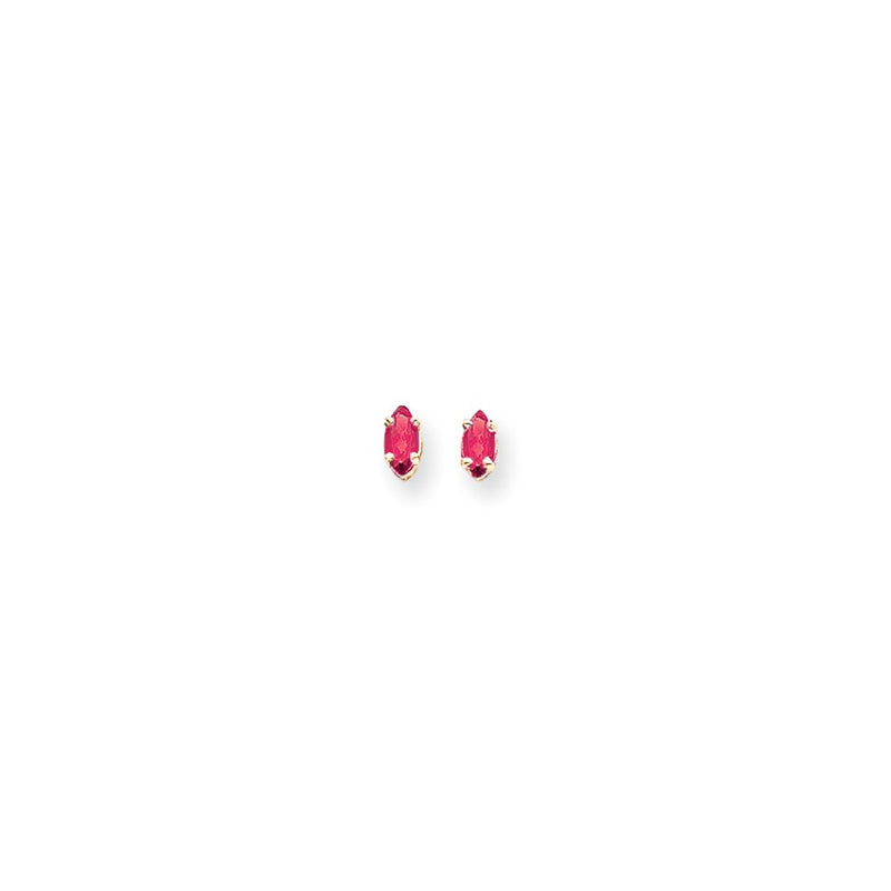 14k Yellow Gold 5x2.5mm Marquise Pink Sapphire Earrings
