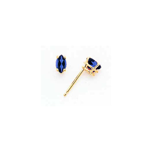 14k Yellow Gold 5x2.5mm Marquise Sapphire Earrings