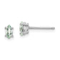 14k White Gold 5X2.5mm Marquise Checker-Cut Green Quartz Earring