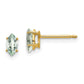 14k Yellow Gold 6x3 Marquise Checker-Cut Green Quartz Earring