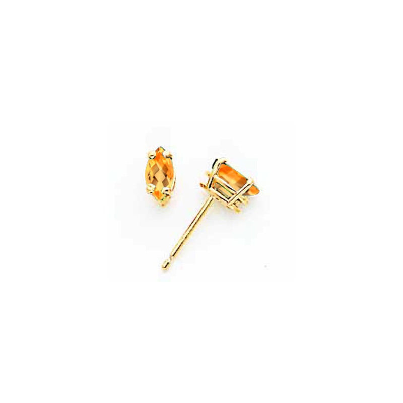 14k Yellow Gold 6x3mm Marquise Citrine Earrings