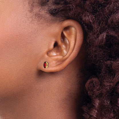 14k Yellow Gold 6x3mm Marquise Garnet Earrings