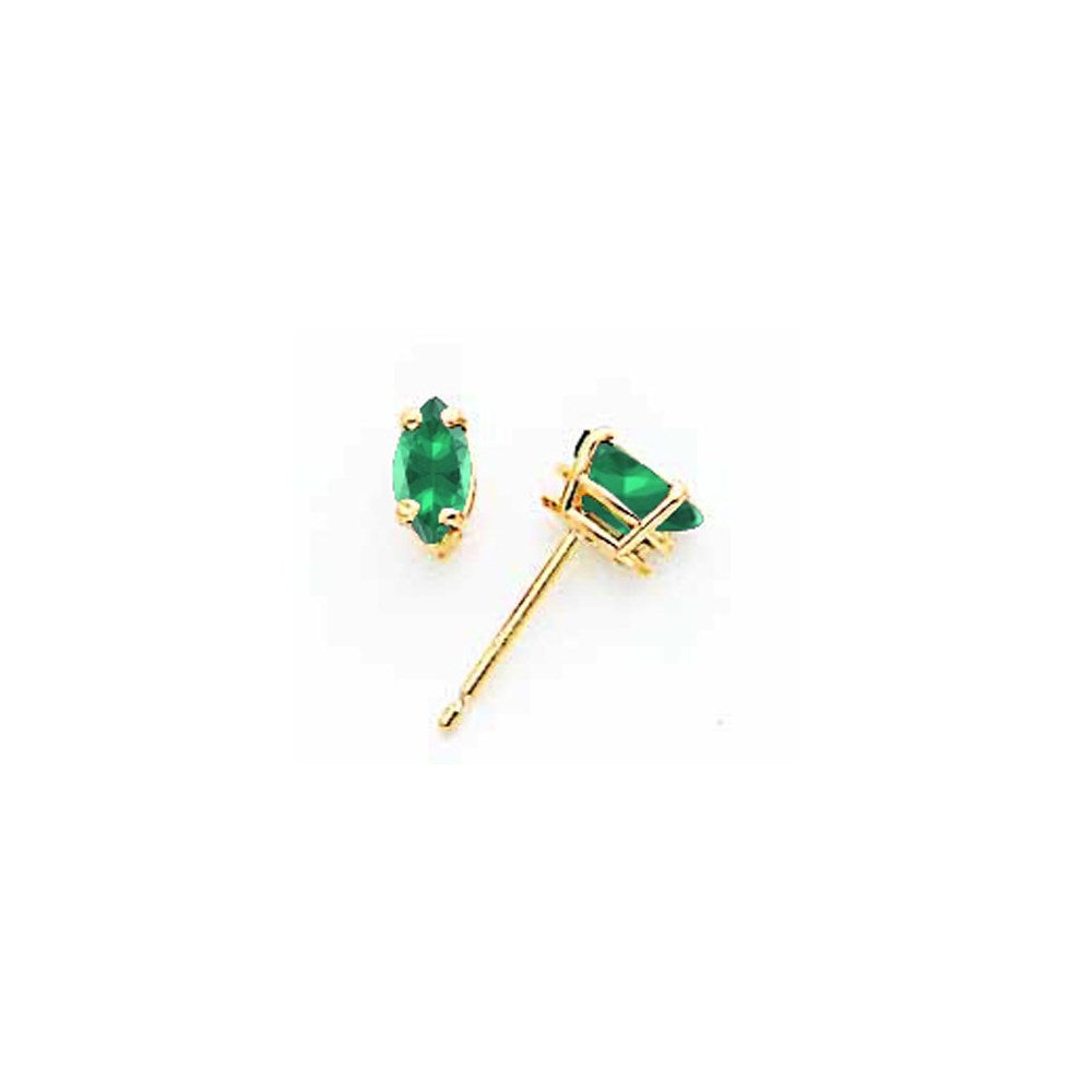 14k Yellow Gold 6x3mm Marquise Mount St. Helens Earrings