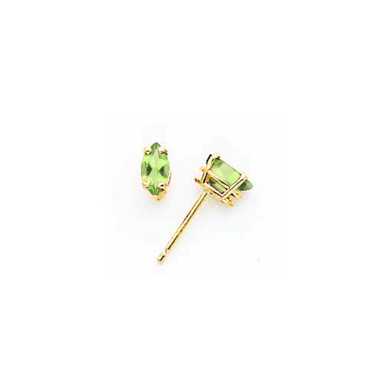 14k Yellow Gold 6x3mm Marquise Peridot Earrings