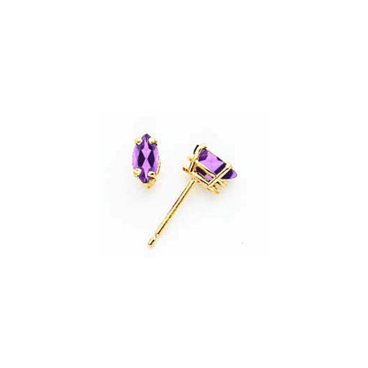 14k Yellow Gold Tsavorite marquis stud Earrings