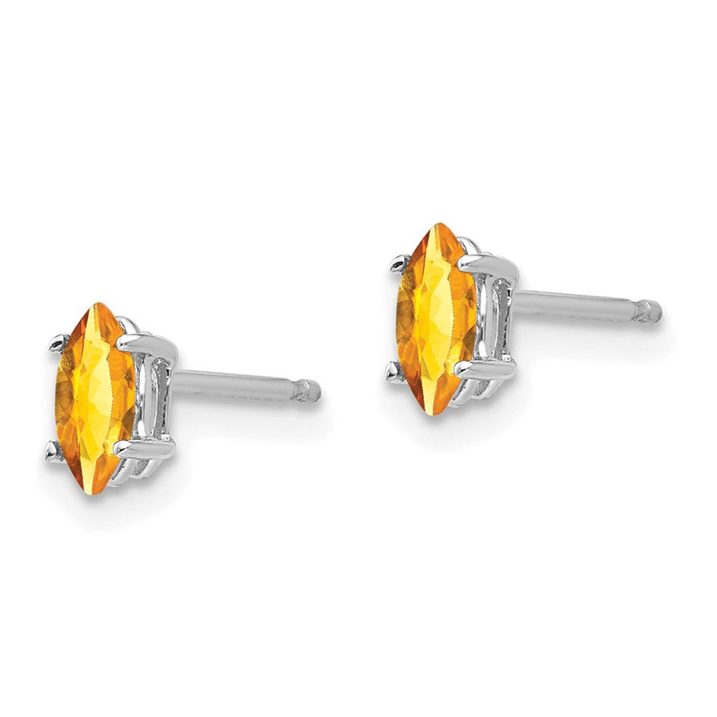 14k Yellow Gold 6x3mm Citrine Marquise Stud Earring