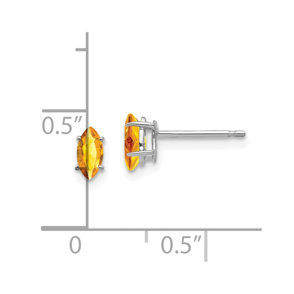 14k Yellow Gold 6x3mm Citrine Marquise Stud Earring