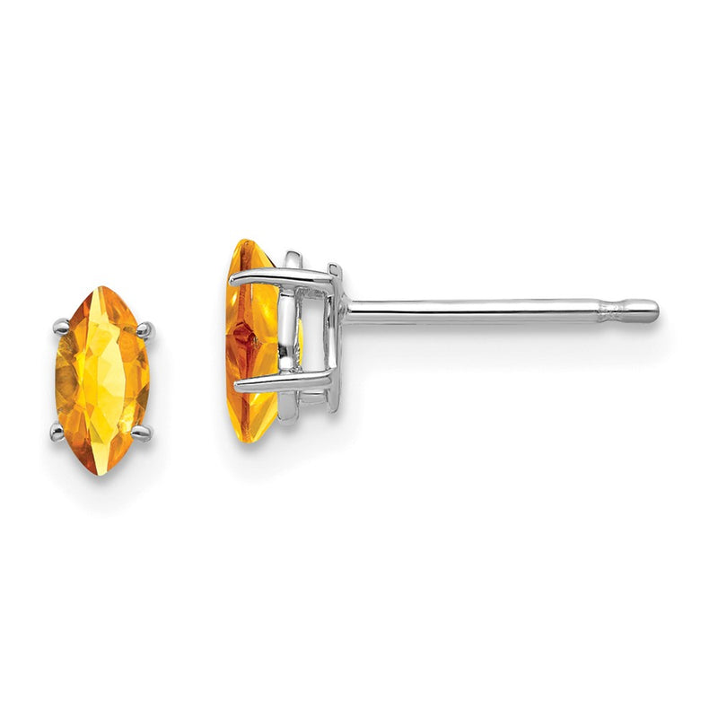 14k Yellow Gold 6x3mm Citrine Marquise Stud Earring