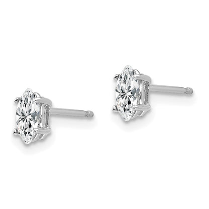 14k White Gold 6x3mm Marquise Cubic Zirconia Earrings