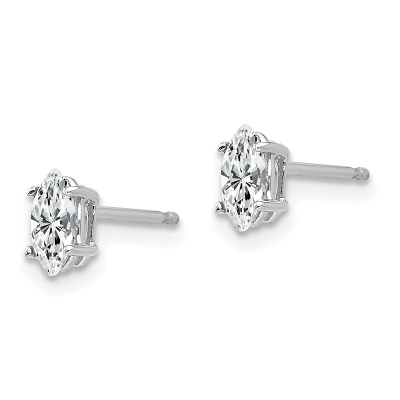 14k White Gold 6x3mm Marquise Cubic Zirconia Earrings