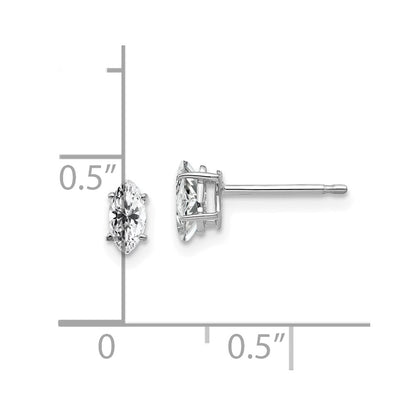 14k White Gold 6x3mm Marquise Cubic Zirconia Earrings