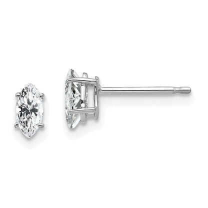 14k White Gold 6x3mm Marquise Cubic Zirconia Earrings