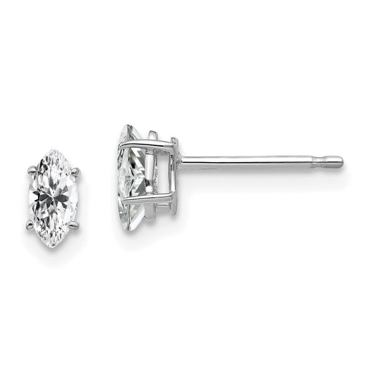 14k White Gold 6x3mm Marquise Cubic Zirconia Earrings