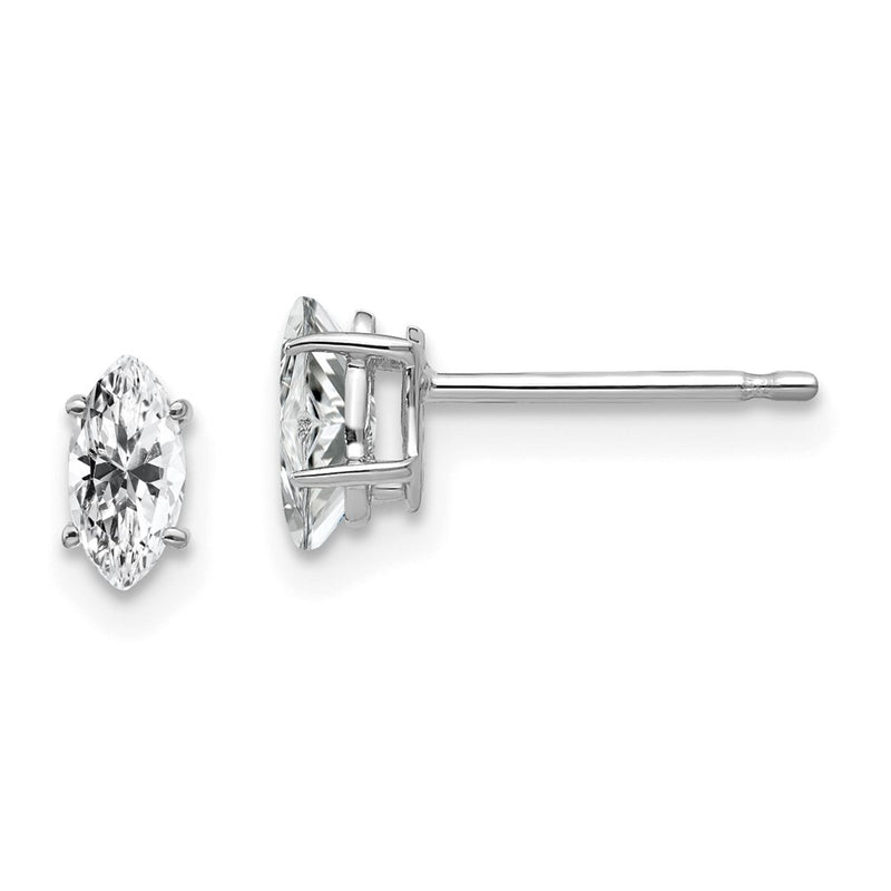 14k White Gold 6x3mm Marquise Cubic Zirconia Earrings