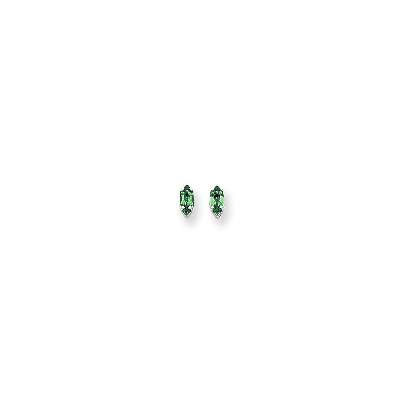 14k White Gold 6x3mm Marquise Mount St. Helens Earrings