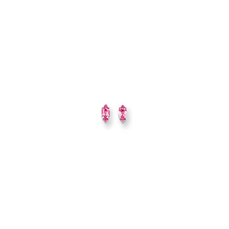 14k White Gold 6x3mm Marquise Pink Sapphire Earrings
