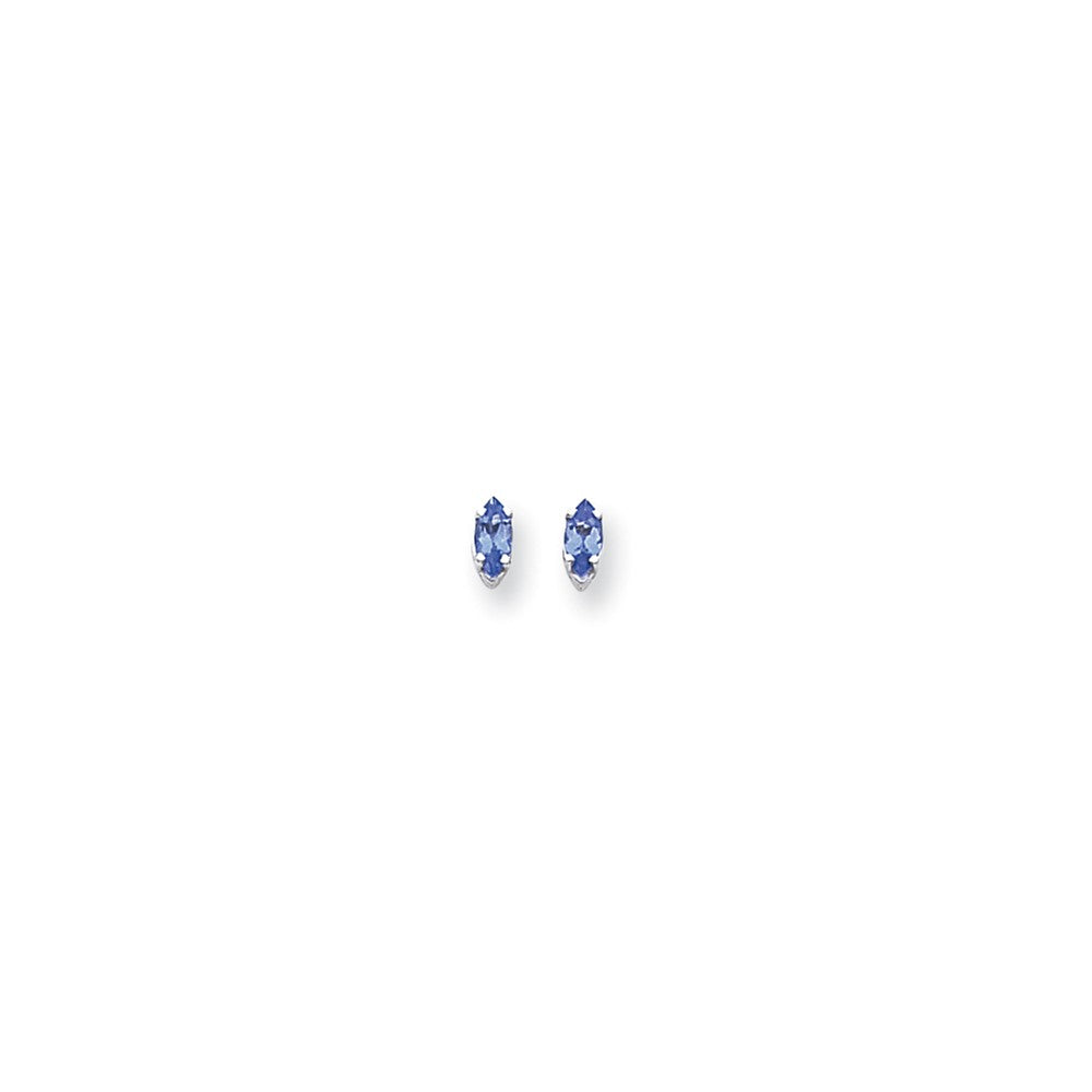 14k Yellow Gold Tsavorite marquis stud Earrings