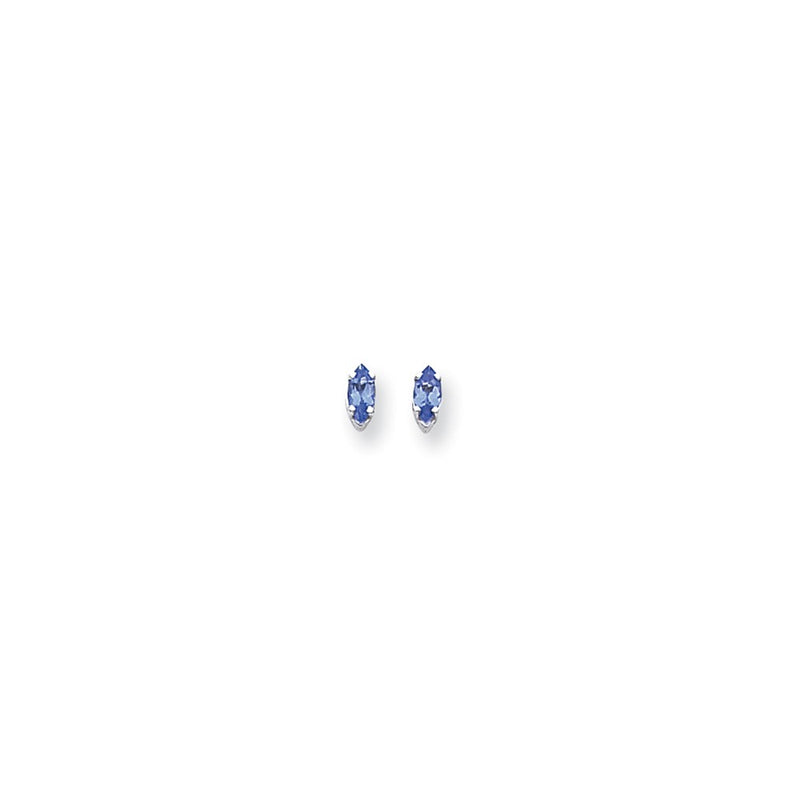 14k Yellow Gold Tsavorite marquis stud Earrings