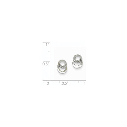 14k White Gold Real Diamond Earrings