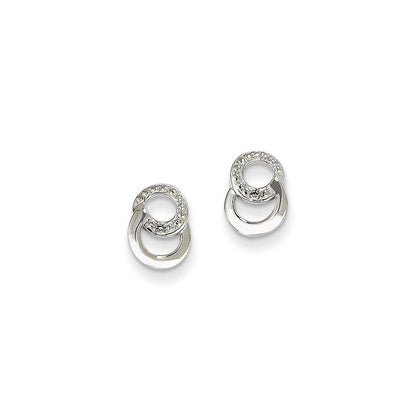 14k White Gold Real Diamond Earrings