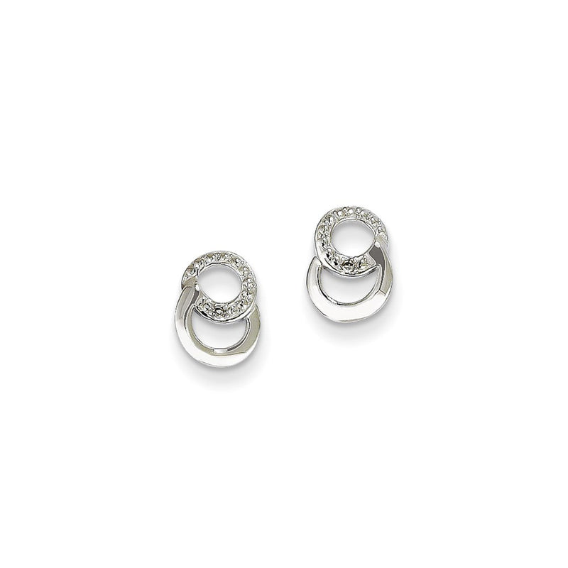 14k White Gold Real Diamond Earrings