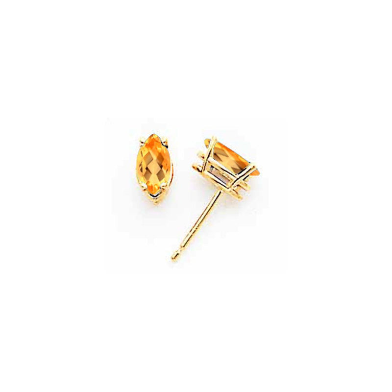 14k Yellow Gold 7x3.5mm Marquise Citrine Earrings