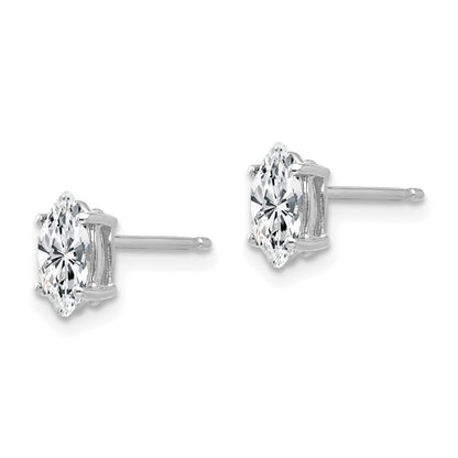 14k White Gold 7x3.5mm CZ Marquise Stud Earring