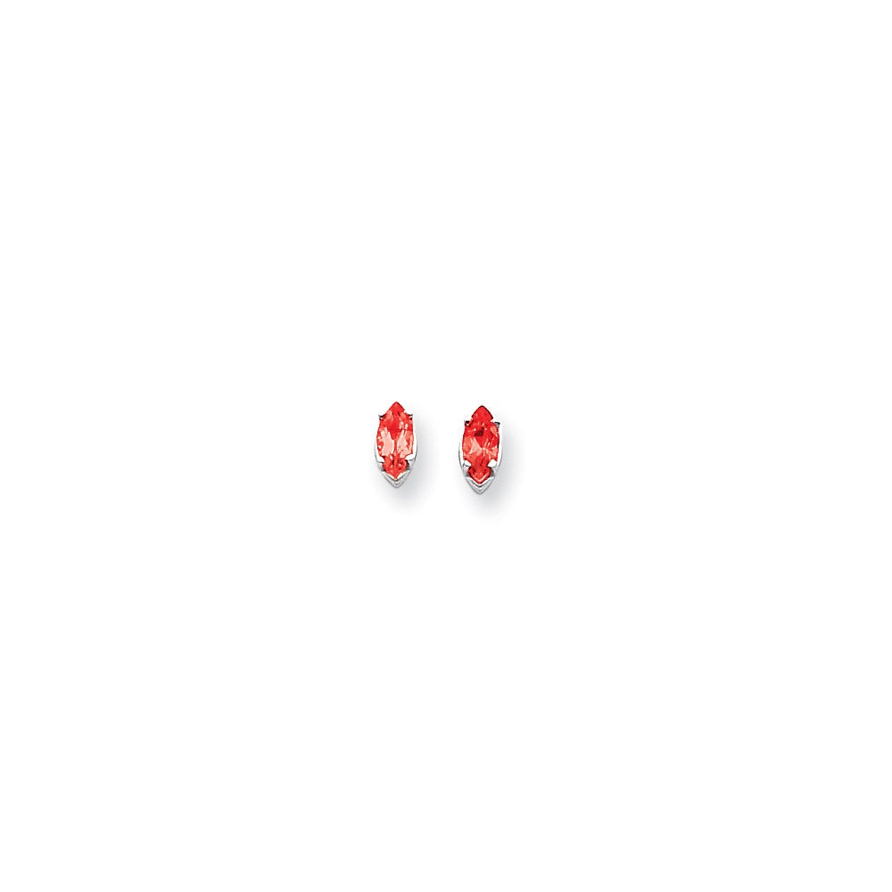 14k White Gold 7x3.5mm Marquise Ruby Earrings