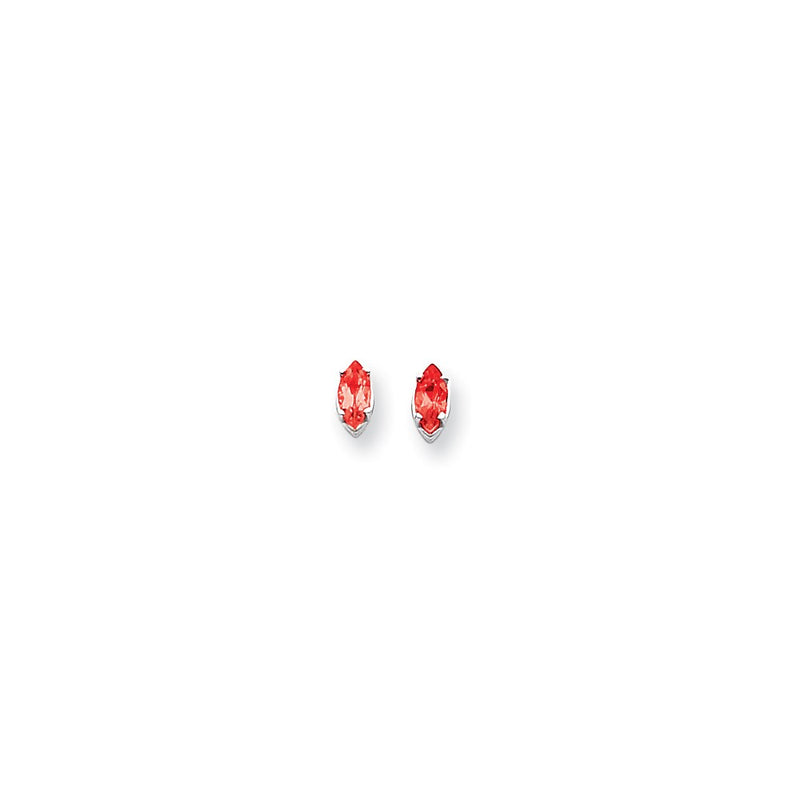 14k White Gold 7x3.5mm Marquise Ruby Earrings