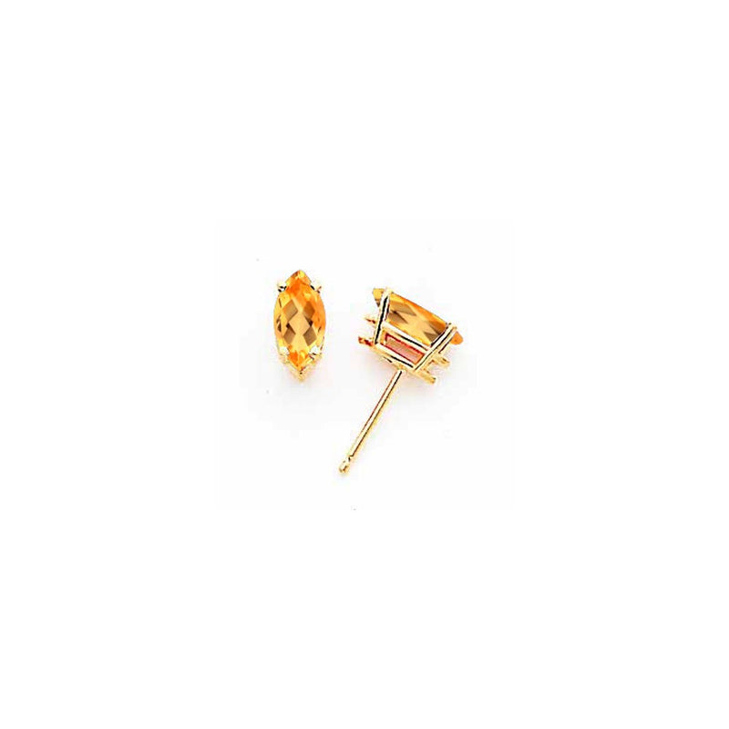 14k Yellow Gold 8x4mm Marquise Citrine Earrings