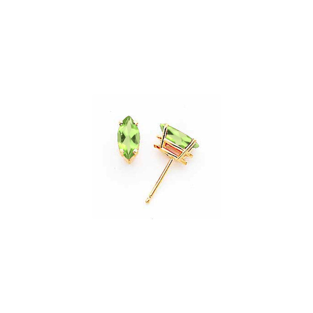 14k Yellow Gold 8x4mm Marquise Peridot Earrings