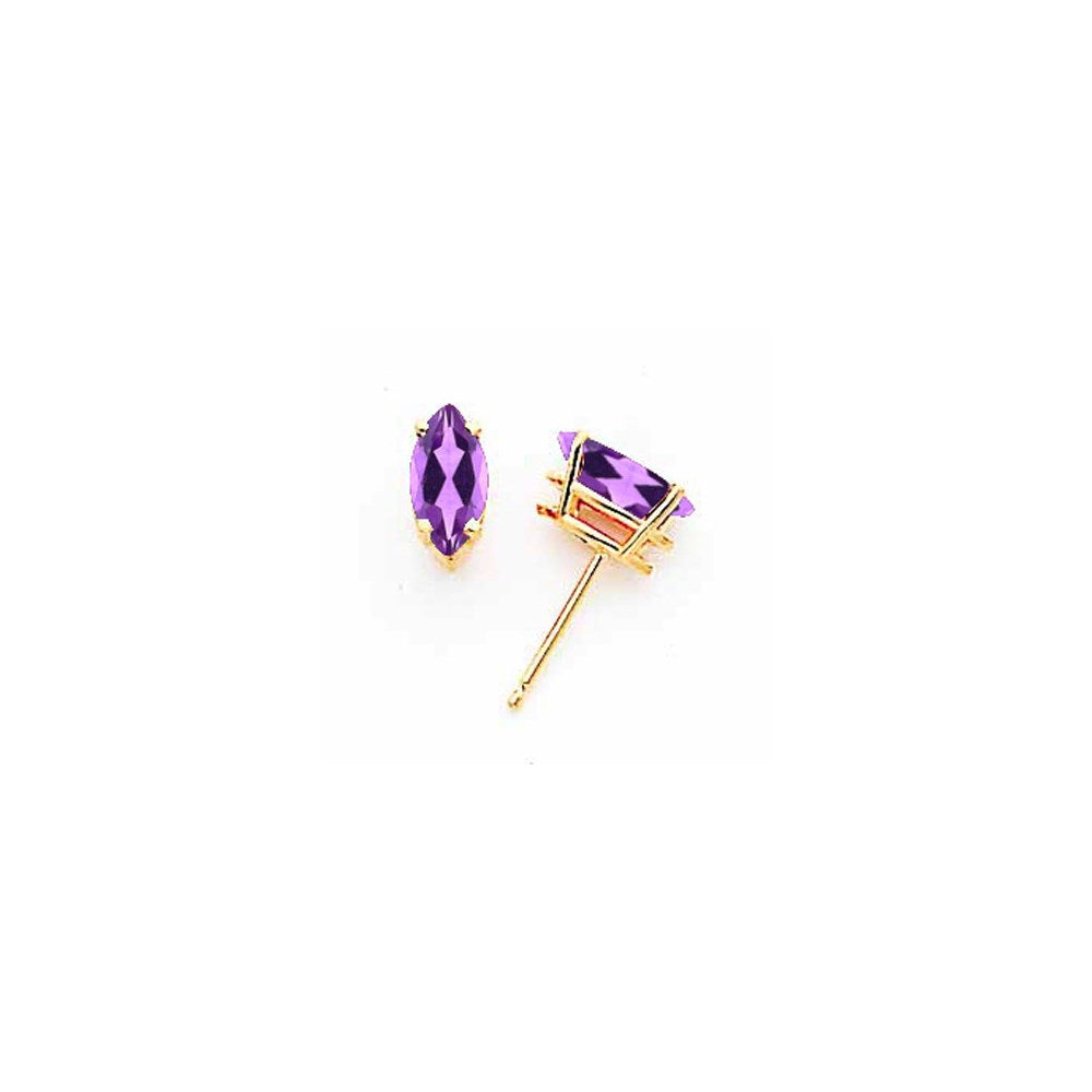 14k Yellow Gold Tsavorite marquis stud Earrings