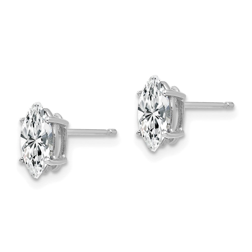 14k White Gold 8x4mm Marquise Cubic Zirconia Earrings