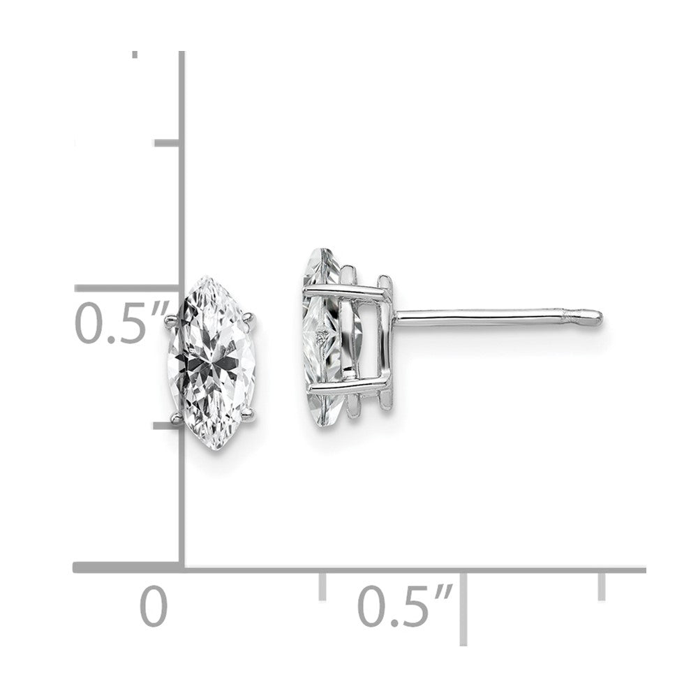 14k White Gold 8x4mm Marquise Cubic Zirconia Earrings