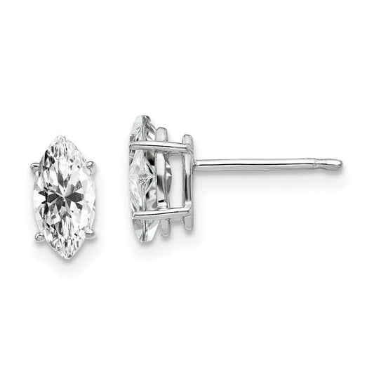14k White Gold 8x4mm Marquise Cubic Zirconia Earrings