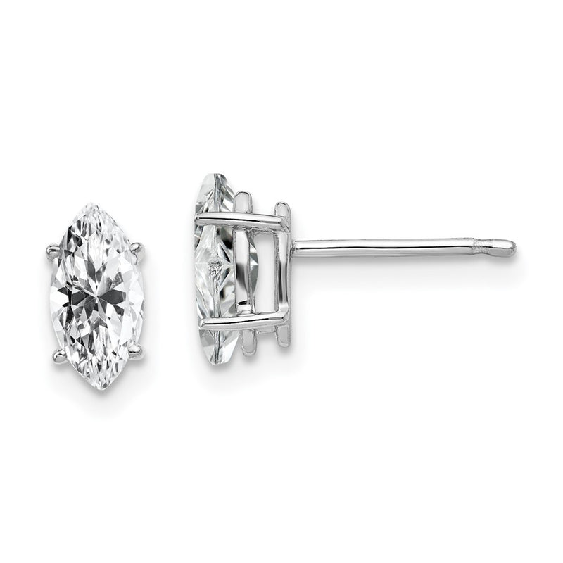 14k White Gold 8x4mm Marquise Cubic Zirconia Earrings