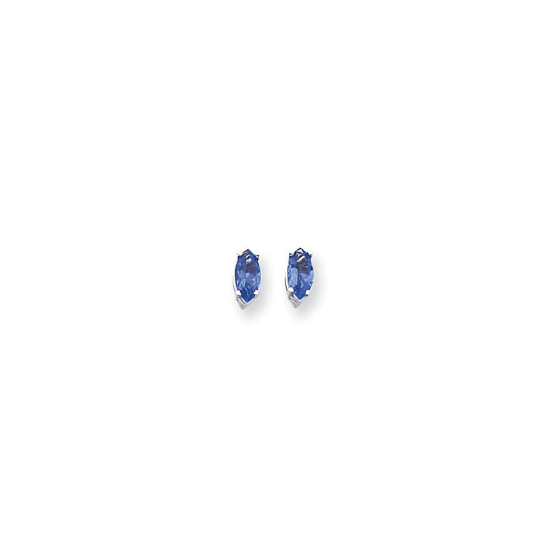 14k Yellow Gold Tsavorite marquis stud Earrings
