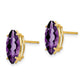 14k Yellow Gold 10x5mm Marquise Amethyst Earrings